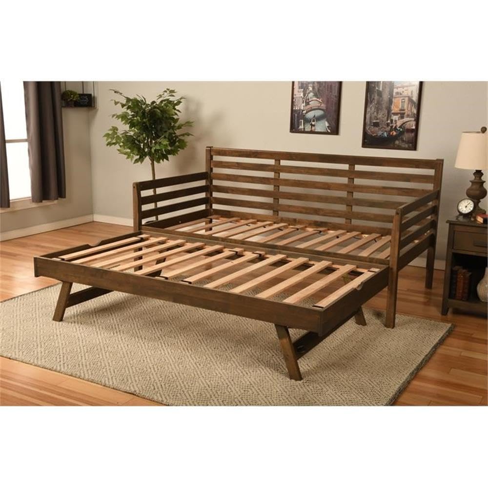 Twin to King Size Daybed with Pop Up Trundle in Wood