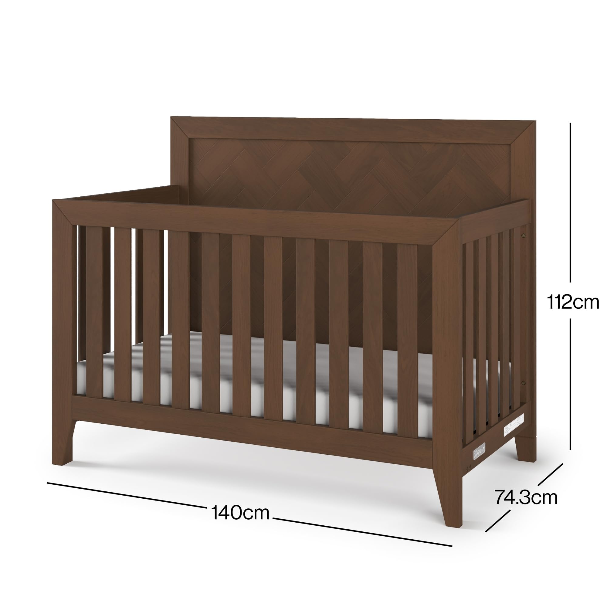 4-in-1 Convertible Baby Crib with Adjustable Mattress Heights