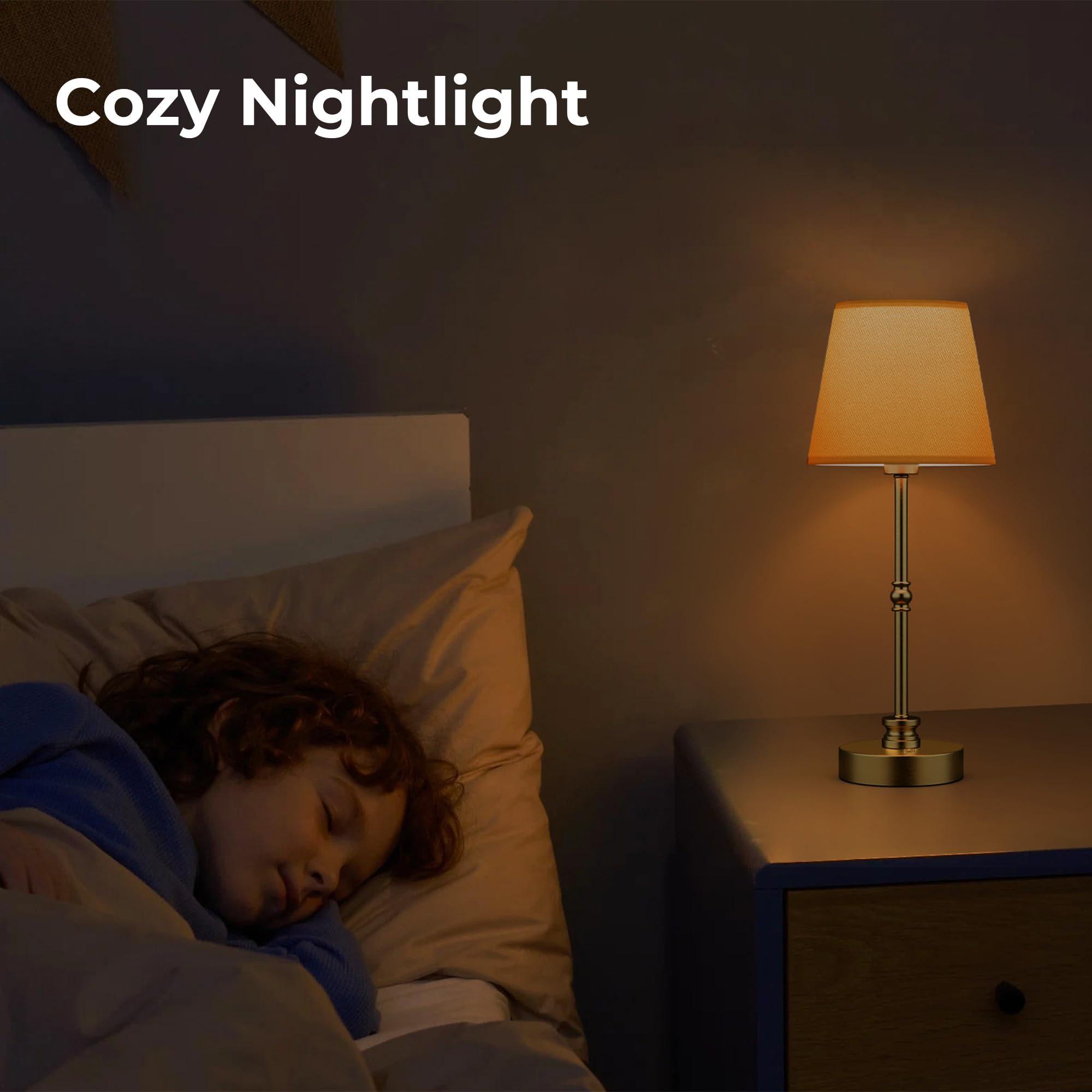 Rechargeable Cordless Table Lamp with Stepless Dimming and Touch Control