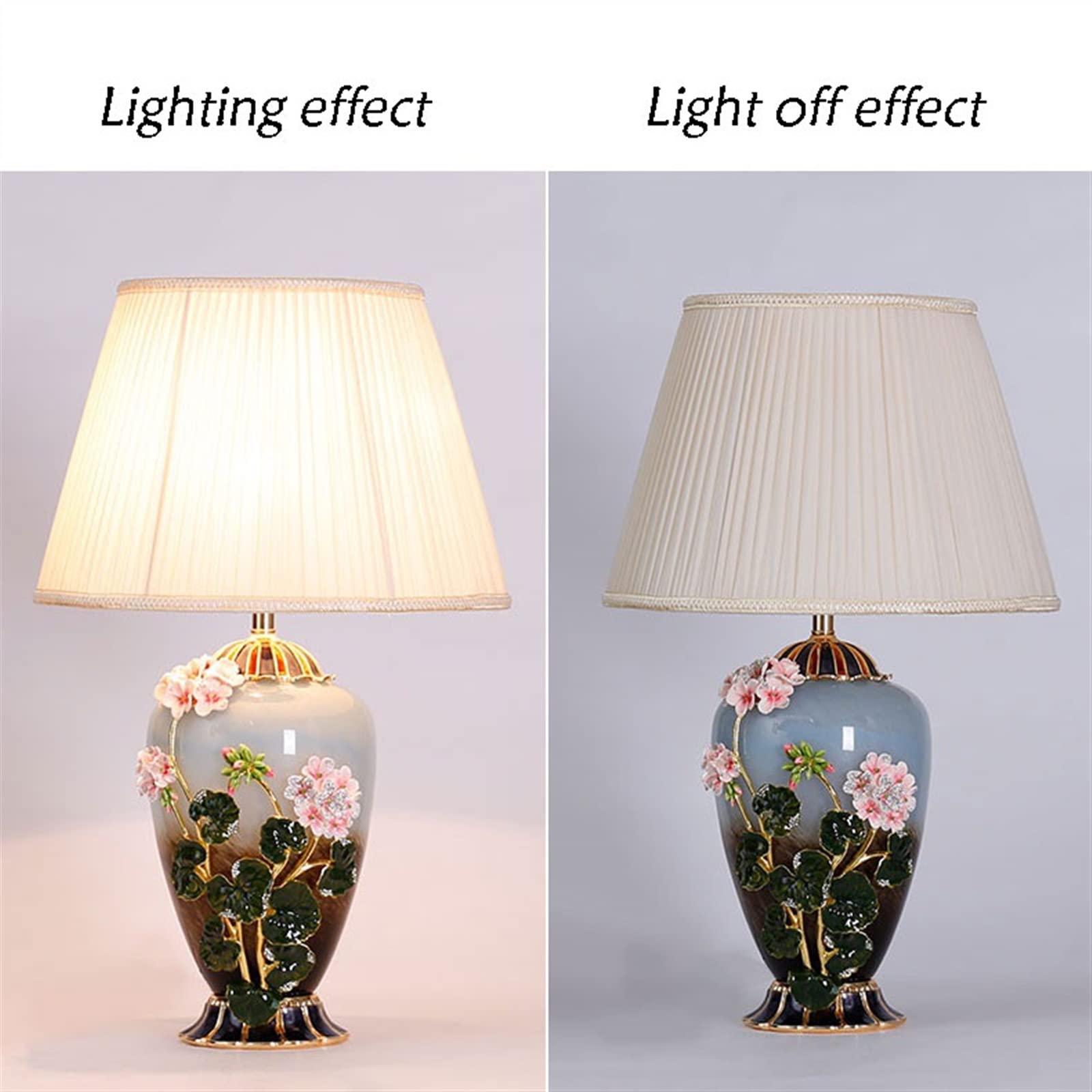 Ceramic Enamel Bedside Table Lamp 24.4 Inch