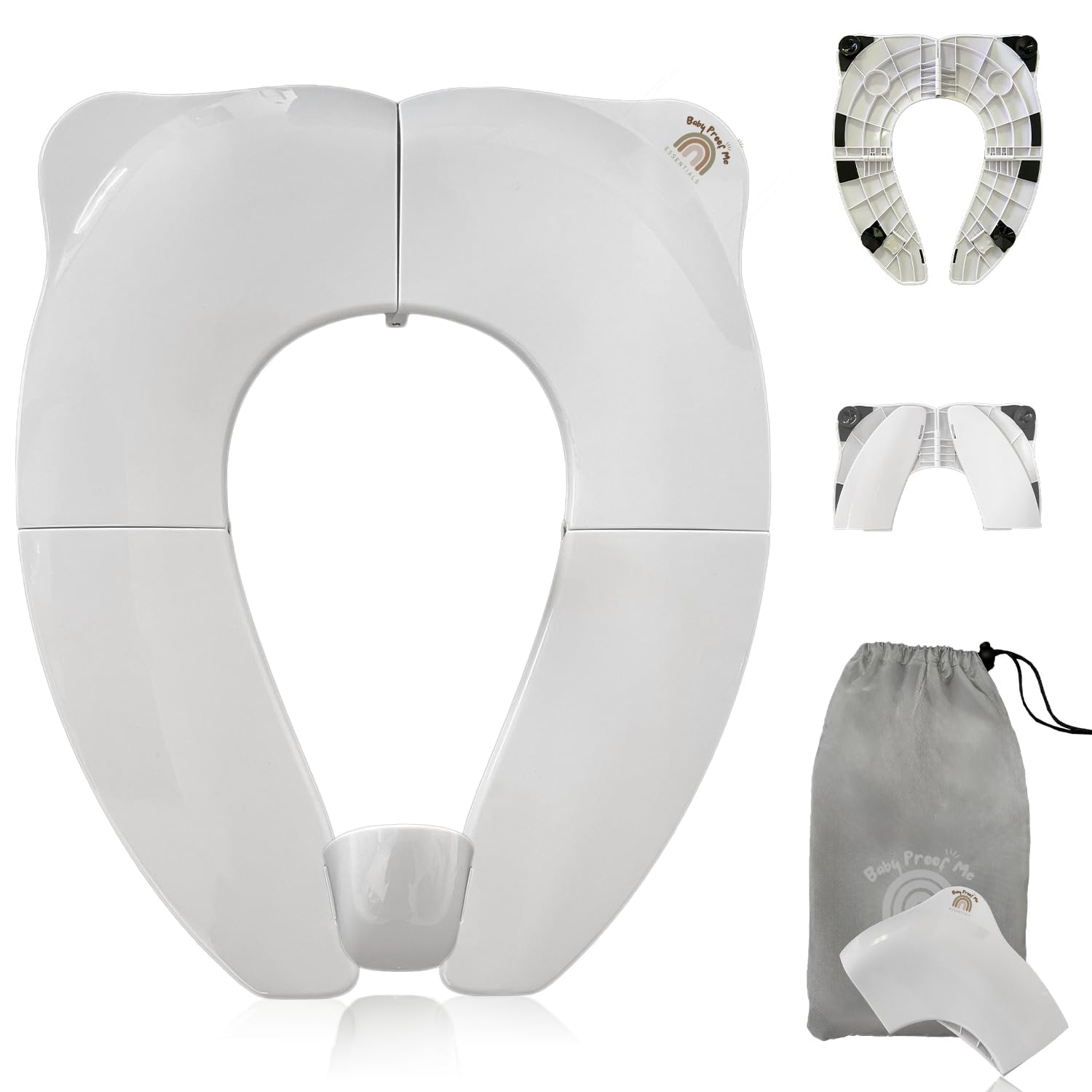 Baby Proof Me Essentials | Foldable & Portable Toilet Seat Trainer – Travel Bag Included