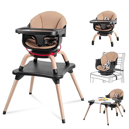 Baby High Chair, 7 in 1 Convertible High Chairs for Babies and Toddlers, Kids Learning