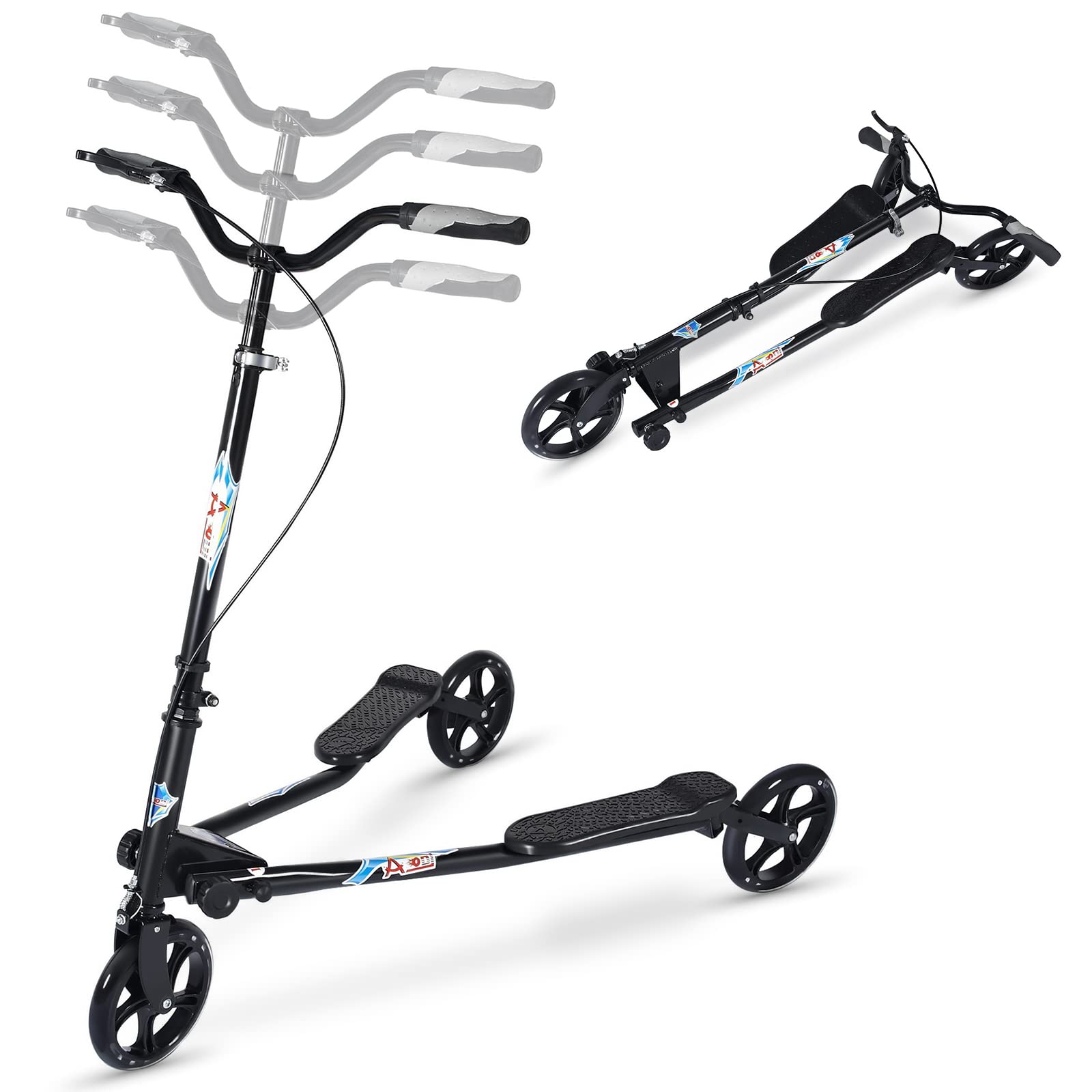 Wheel Foldable Scooter Swing Scooter Tri Slider Kick Wiggle Scooters Push Drifting