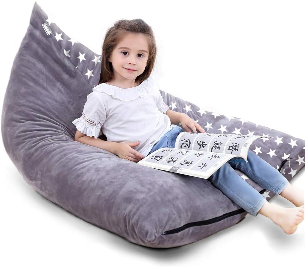 Stuffed Animal Storage Bean Bag Chair Cover | 53" Extra Large Beanbag for Kids and Adults