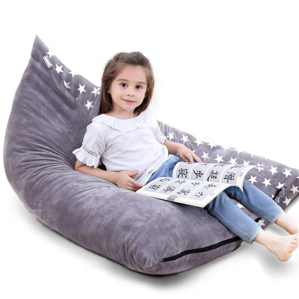 Stuffed Animal Storage Bean Bag Chair Cover | 53" Extra Large Beanbag for Kids and Adults