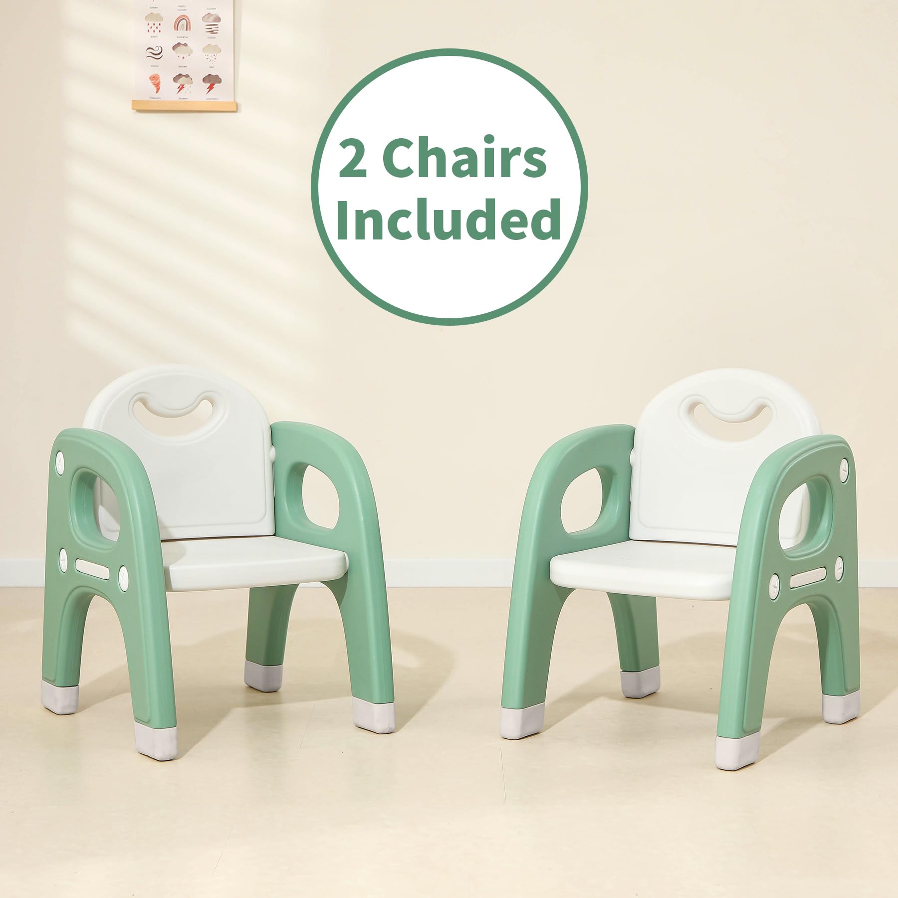 Kids Activity Table and Chairs Set with Storage