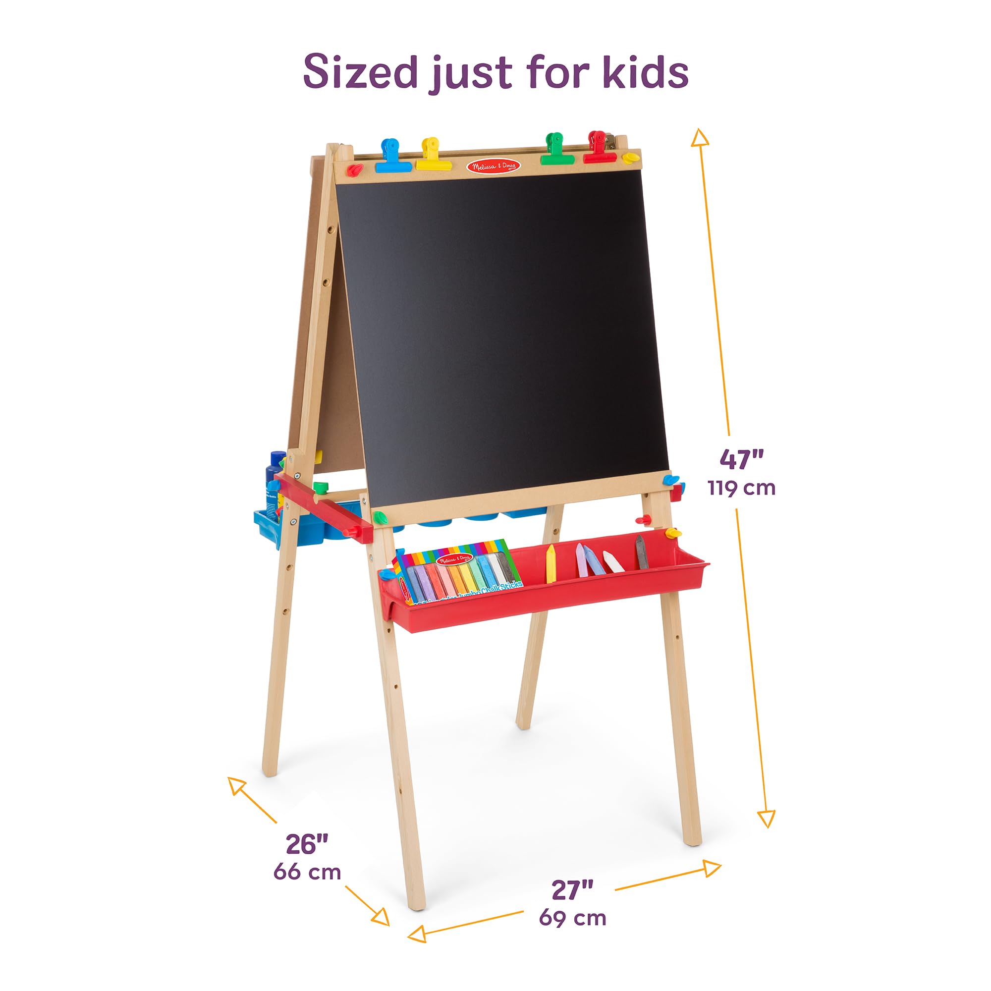 Deluxe Wooden Art Easel with Dry-Erase Board and Chalkboard