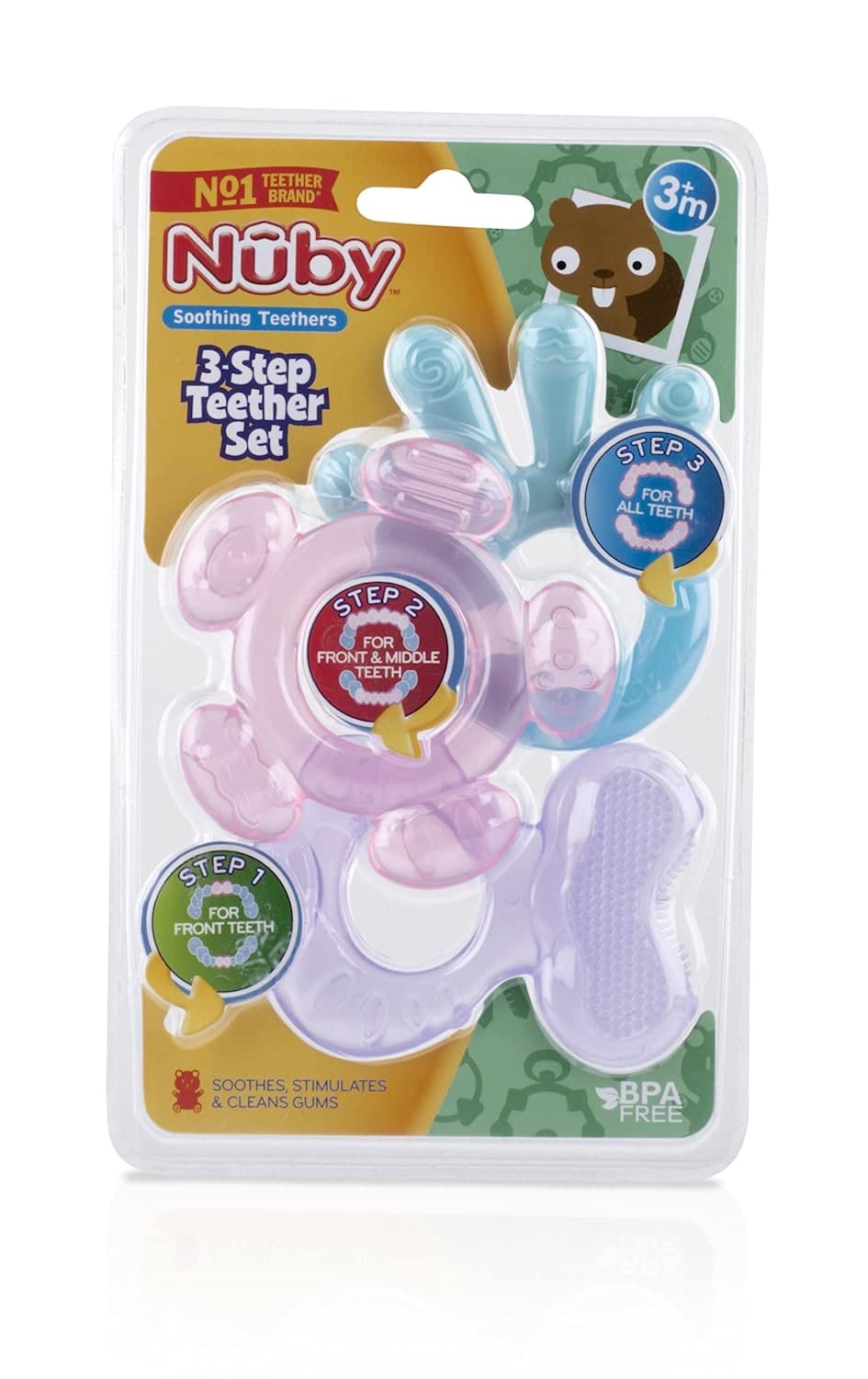 3 Step Soothing Teether Set, BPA Free - Colors May Vary.(Pack of 32)