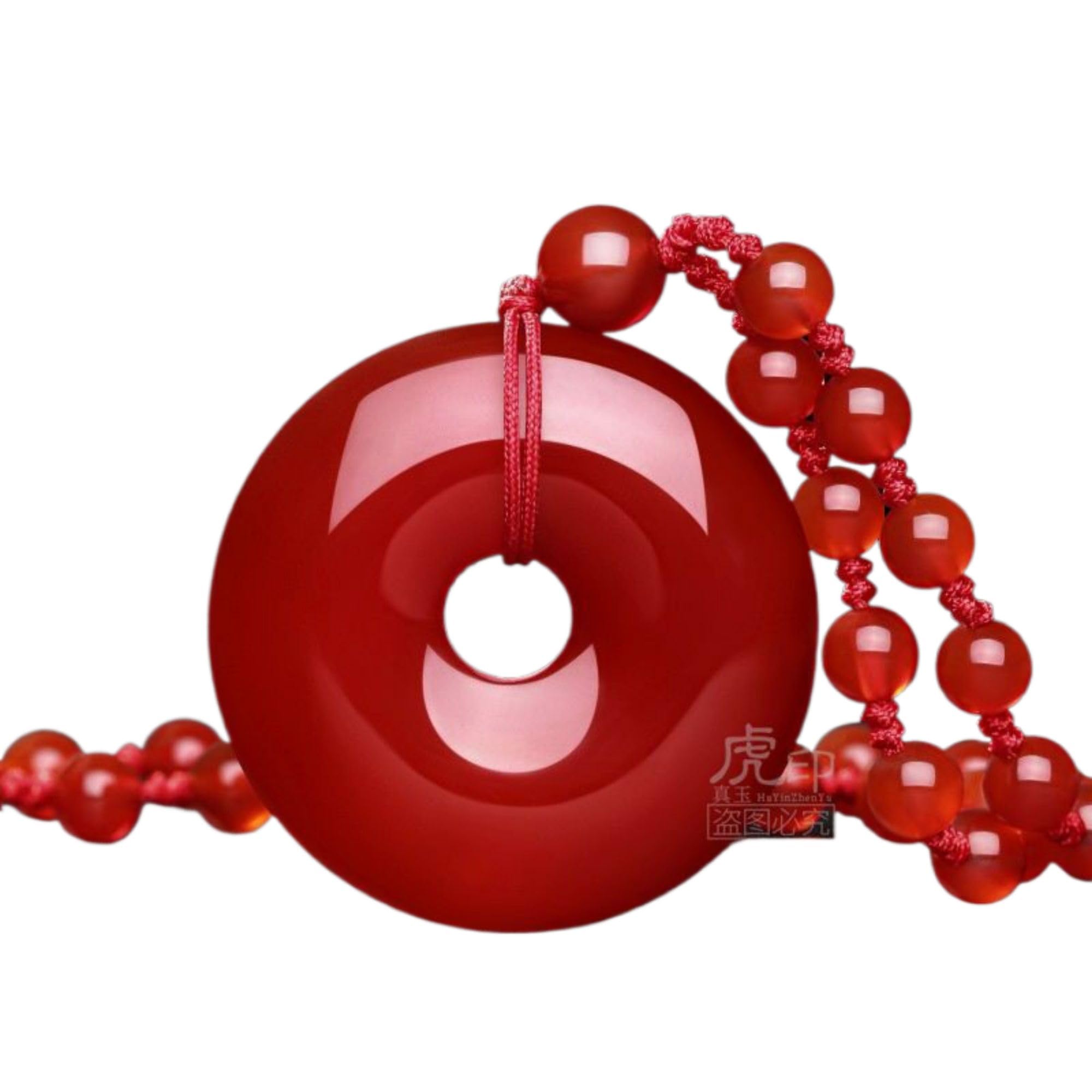 Handmade Agate Beads Bracelet 玉髓平安扣吊坠玉石项链生日礼物大小饰品男款女款玉佩