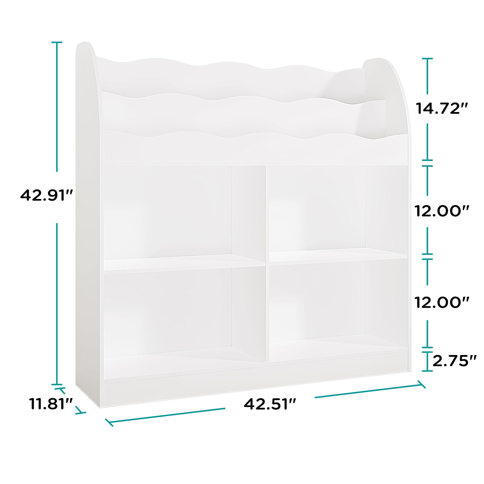 Kids Bookshelf with Toy Storage and Reading Nook