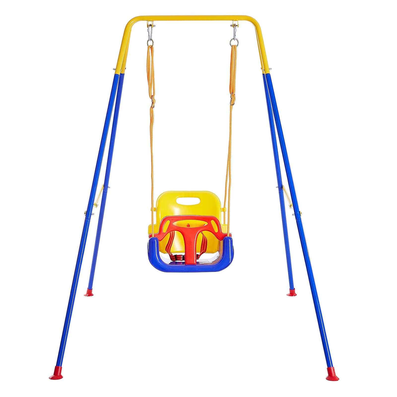 3-in-1 Toddler Swing Set with Foldable Metal Stand
