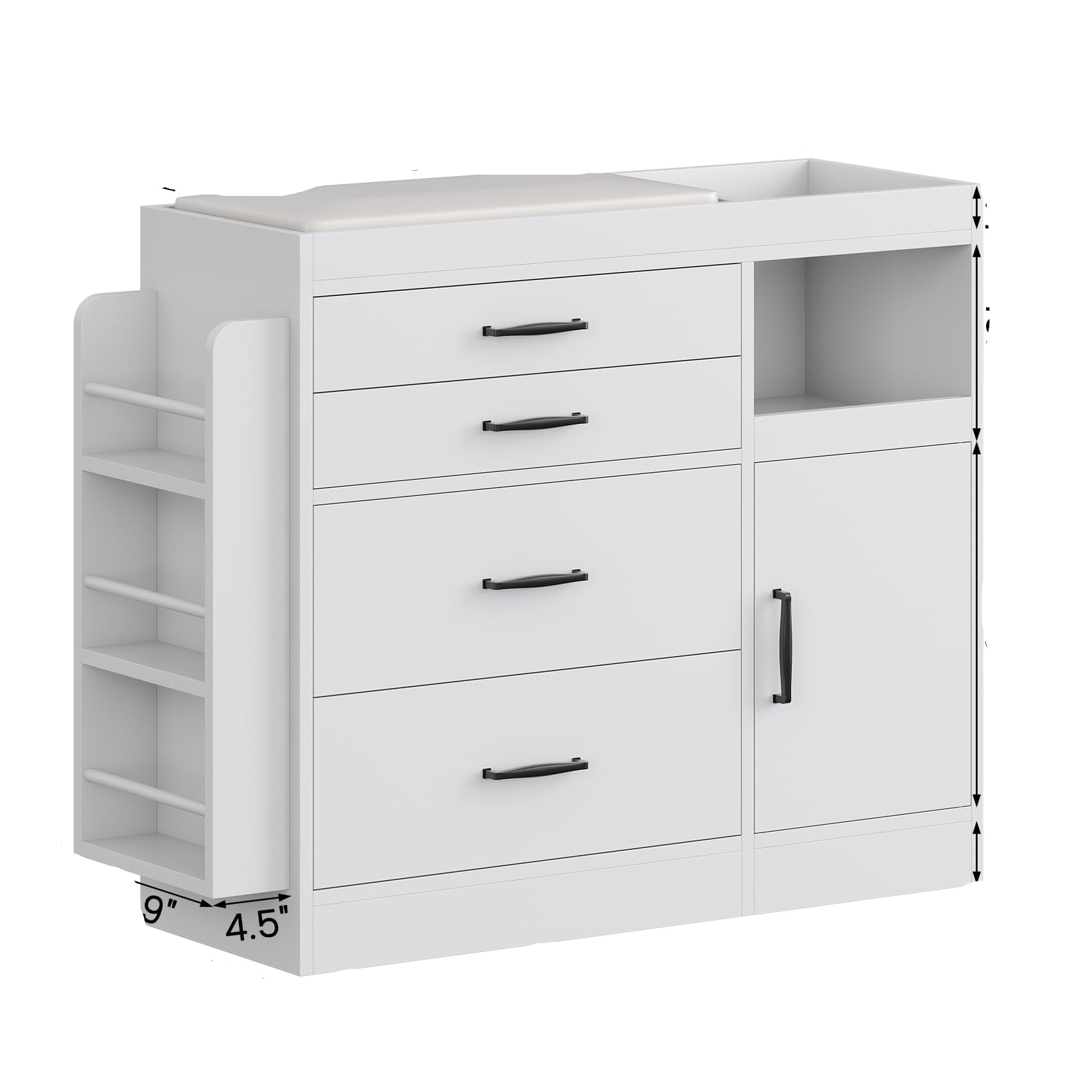 Changing Table Dresser, Baby Nursery Dresser with 4 Drawers