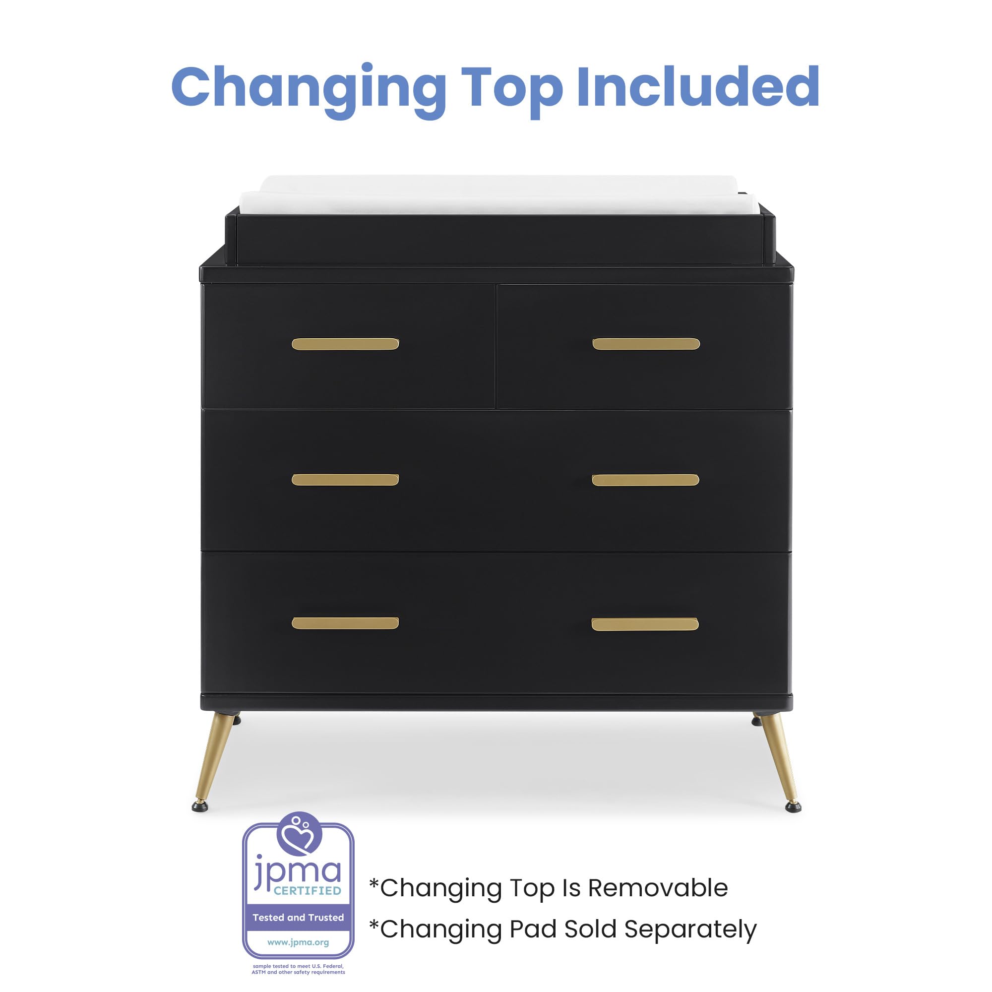 4 Drawer Dresser with Changing Top