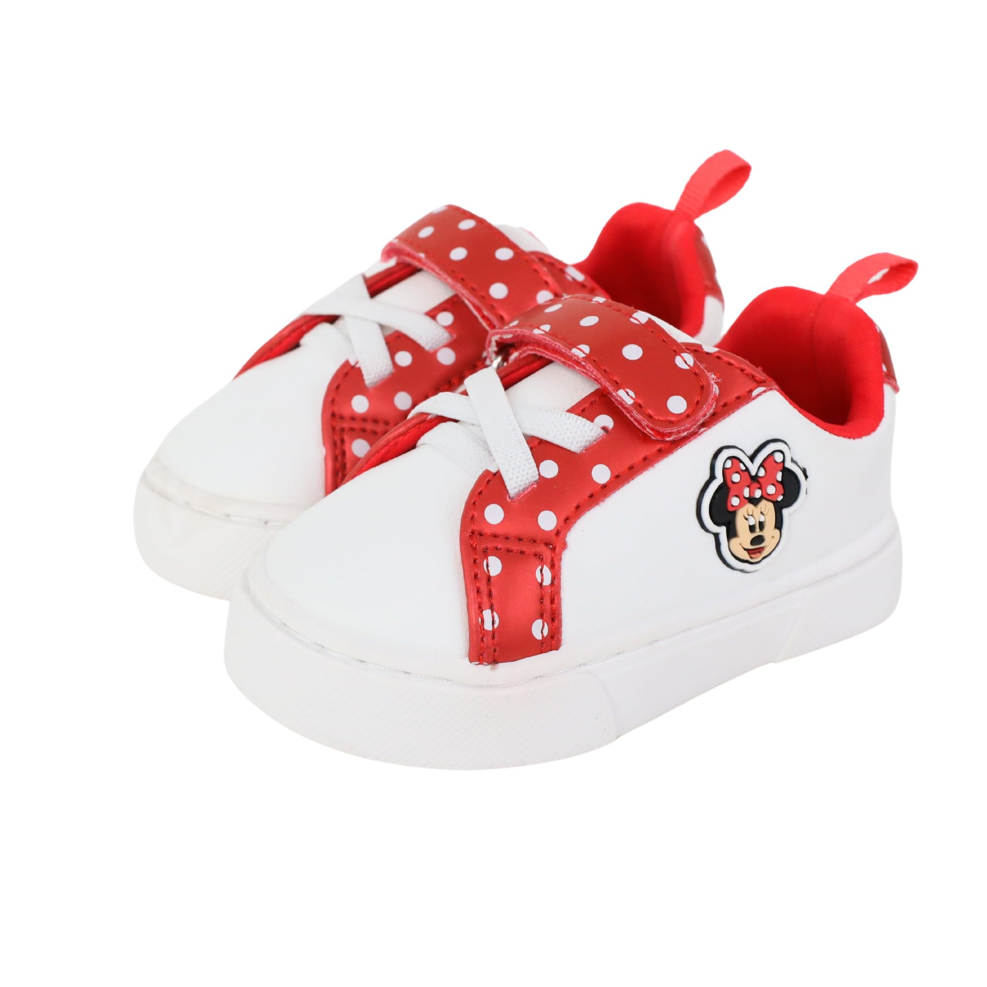 Disney Infant Girls Minnie Mouse Low Top Hook and Loop Sneakers – Red - 3