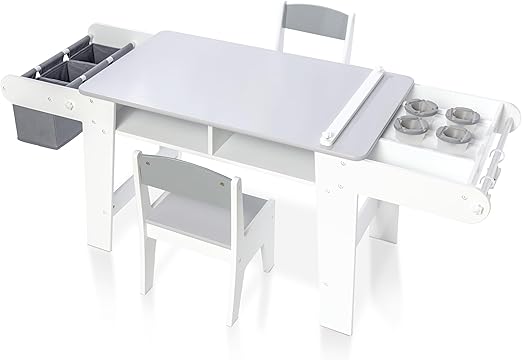 2-in-1 Kids Art Table and Chair Set – Activity Table with Storage