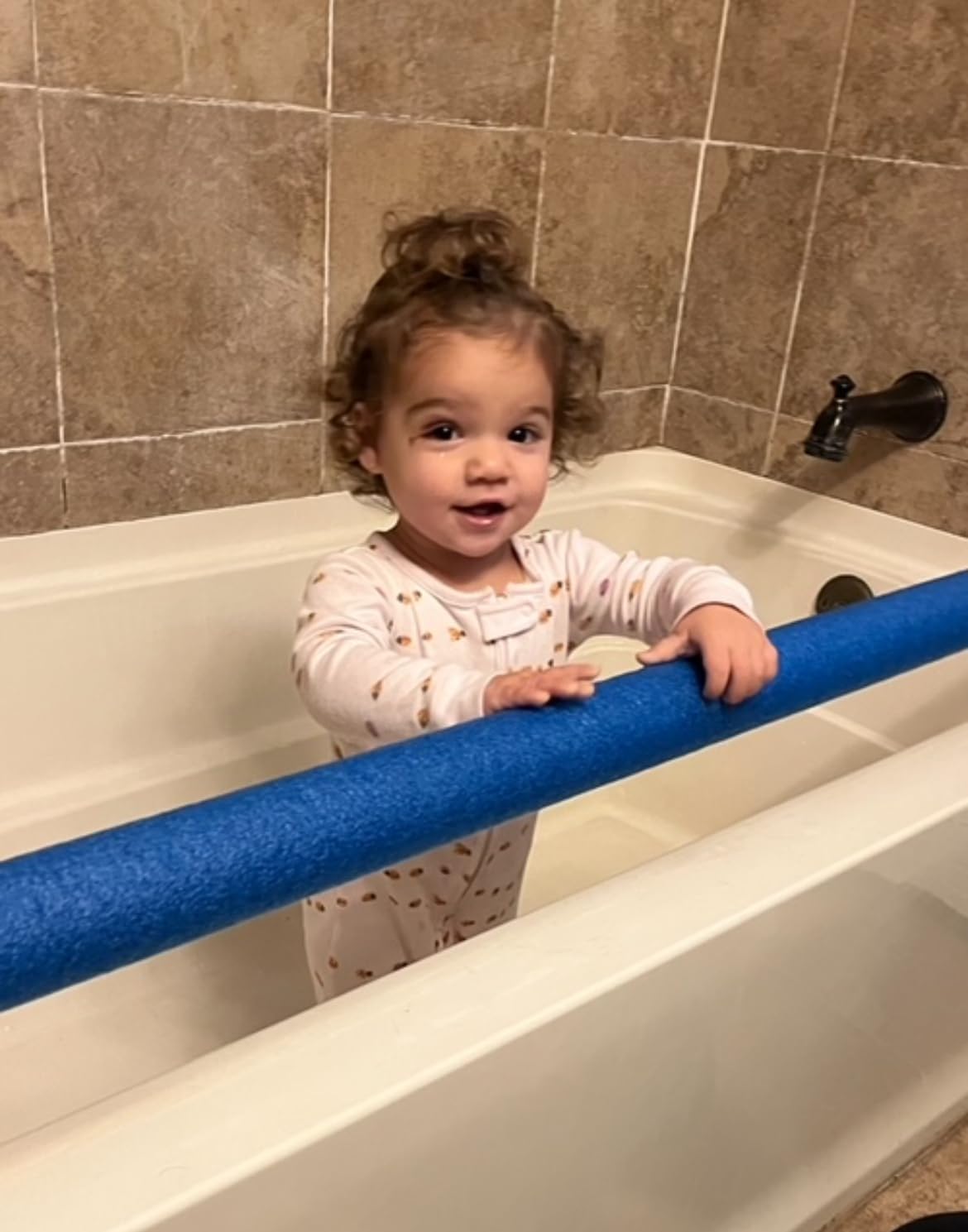 Bathtub Baby Gate Toddler Safety Bar - Non Slip Adjustable Height Bar for Baby Proofing