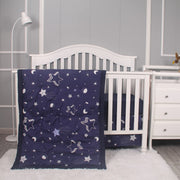 3 Piece Crib Bedding Set with Comforter Sheet and Skirt