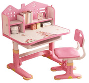 Kids Adjustable Study Desk & Chair Set w/Storage,Drawers,Bookshelf