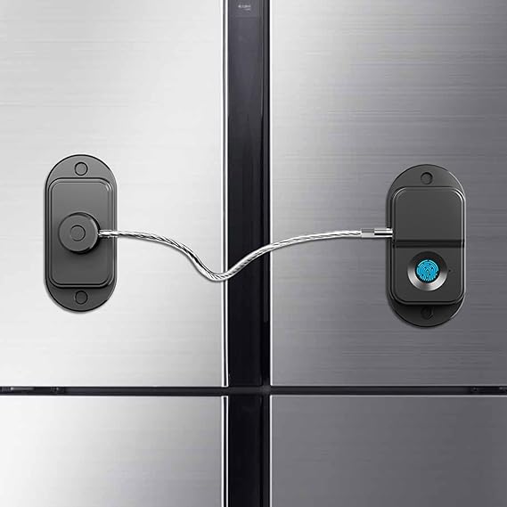 Fingerprint Fridge Lock (2 Pack),Refrigerator Lock with Fingerprint