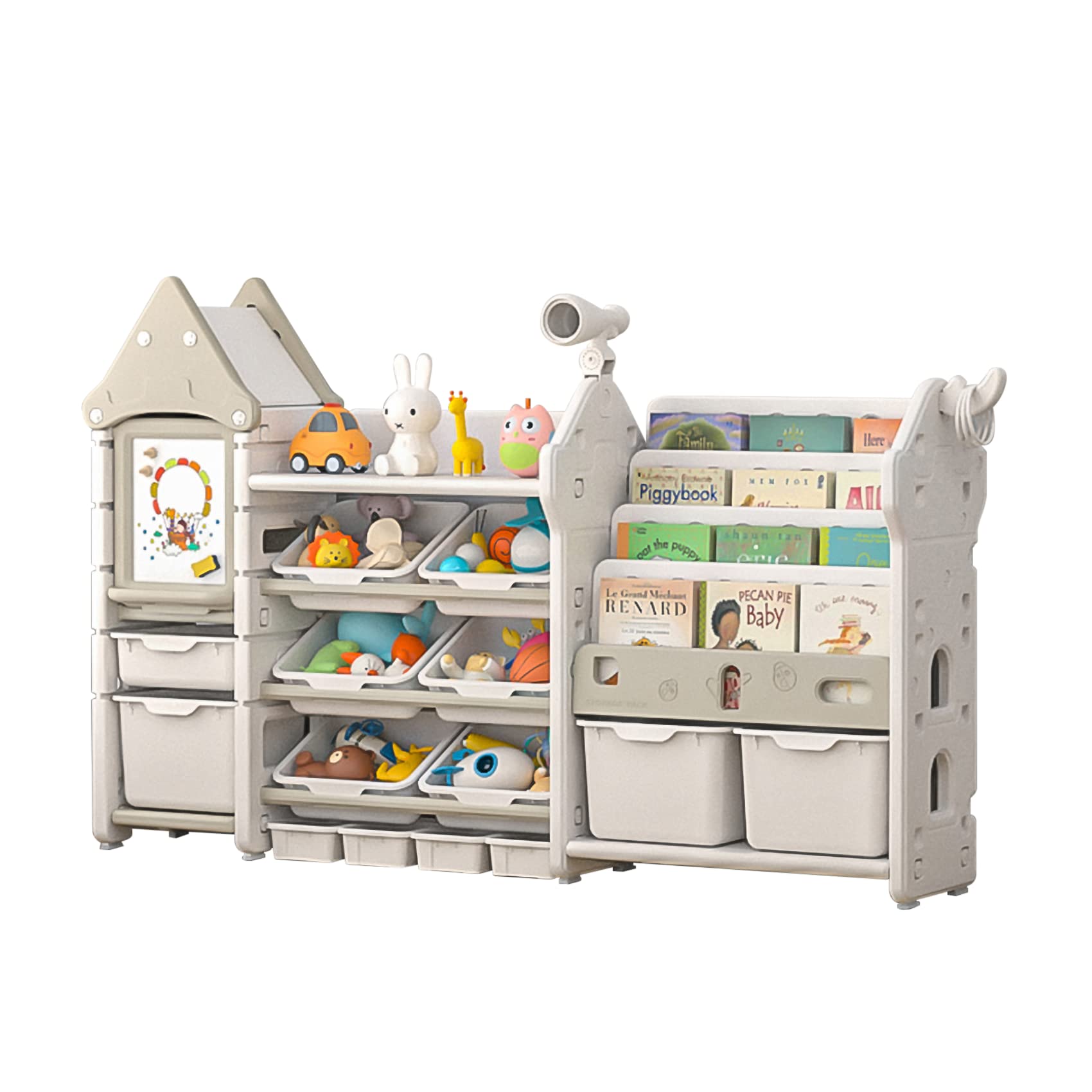 Kids Toy Storage Organizer with Bookshelf