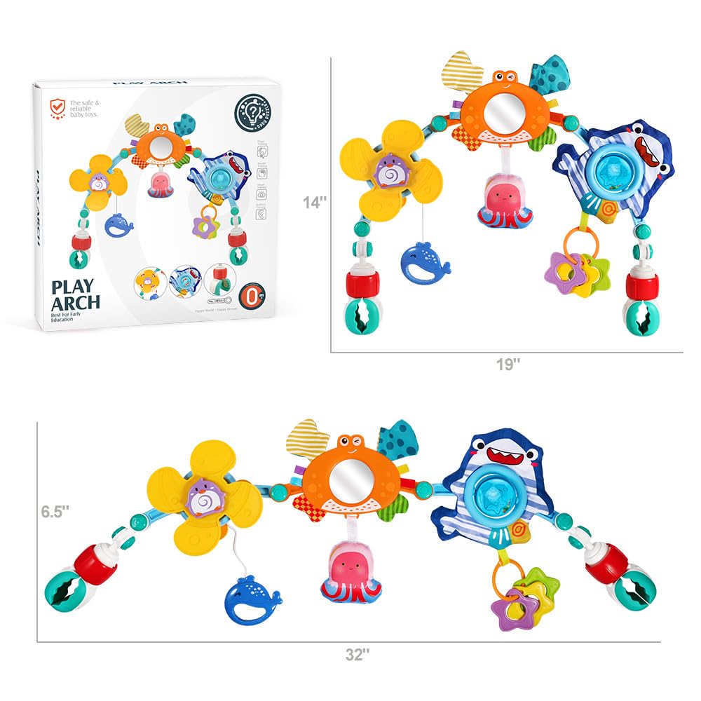 Baby Stroller Car Seat Toys,Adjustable Crib Mobile Activity Arch Toys