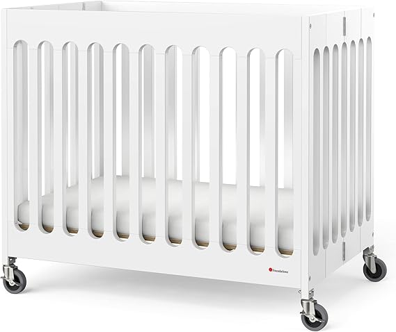 Foundations Boutique Folding Mini Baby Crib - Compact