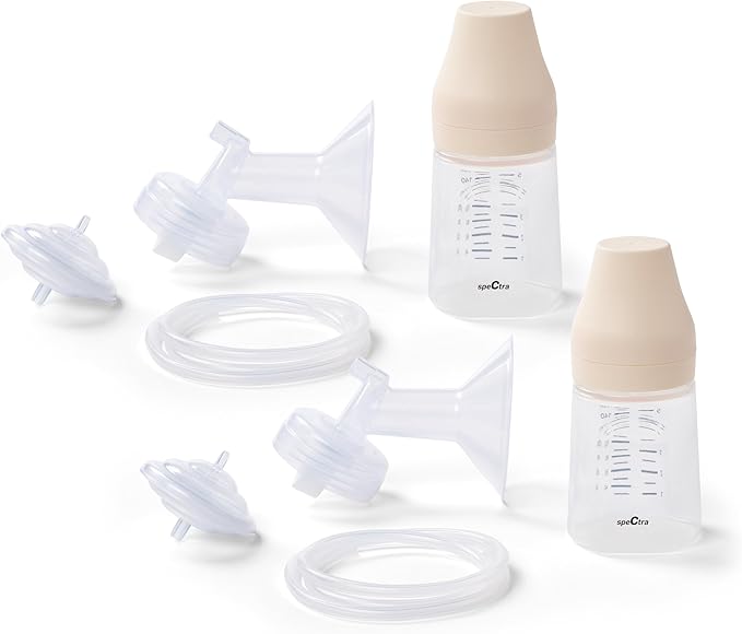 Premium Breast Milk Pump Accessory Kit with Baby Bottles - Large 28mm - 2 Pack