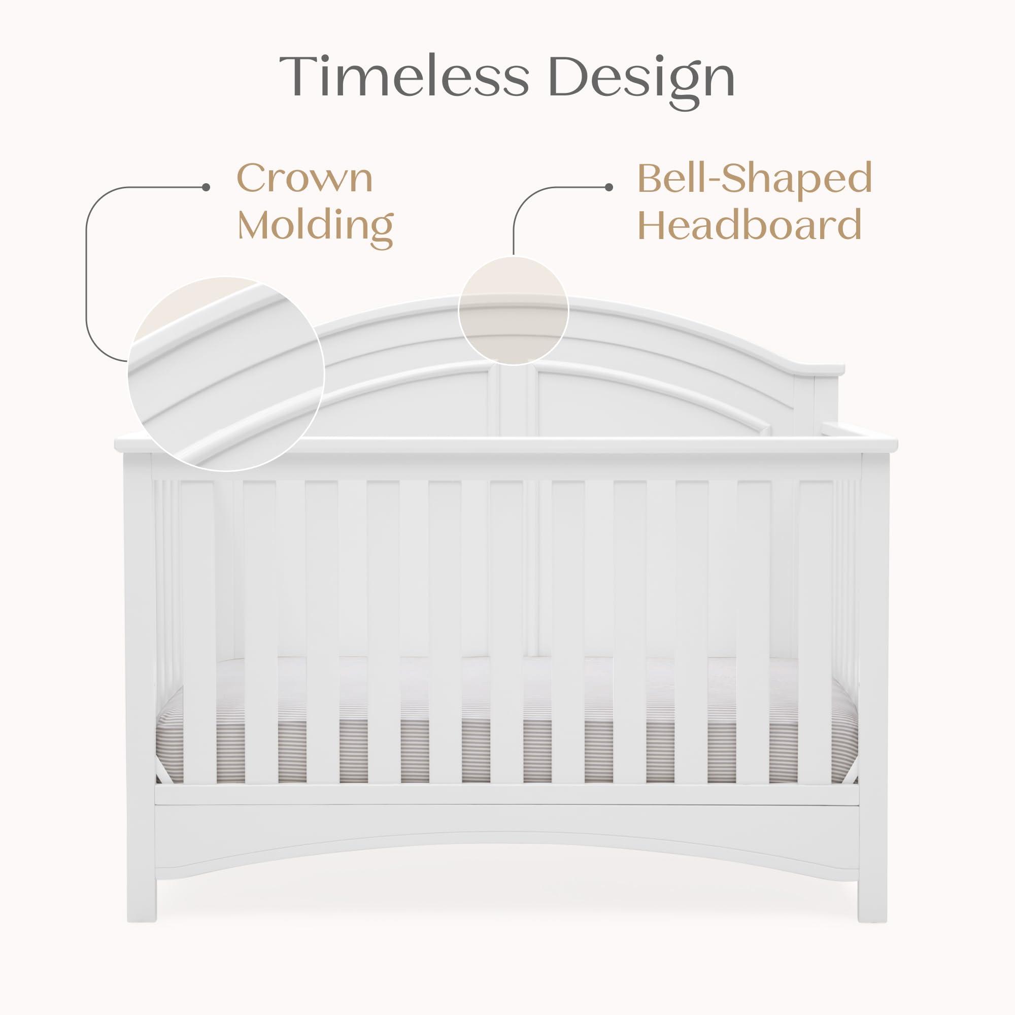 Perry 6-in-1 Convertible Crib - Greenguard Gold Certified, Bianca White