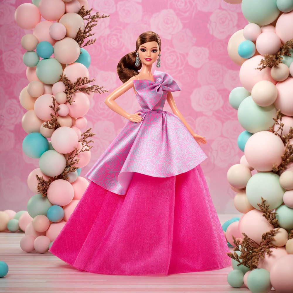Signature Birthday Wishes Doll, Collectible Fashion Doll in Satiny, Pink Dress