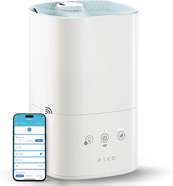 Ultrasonic Humidifiers for Bedroom Baby - Pre Filter, Wifi App controlled