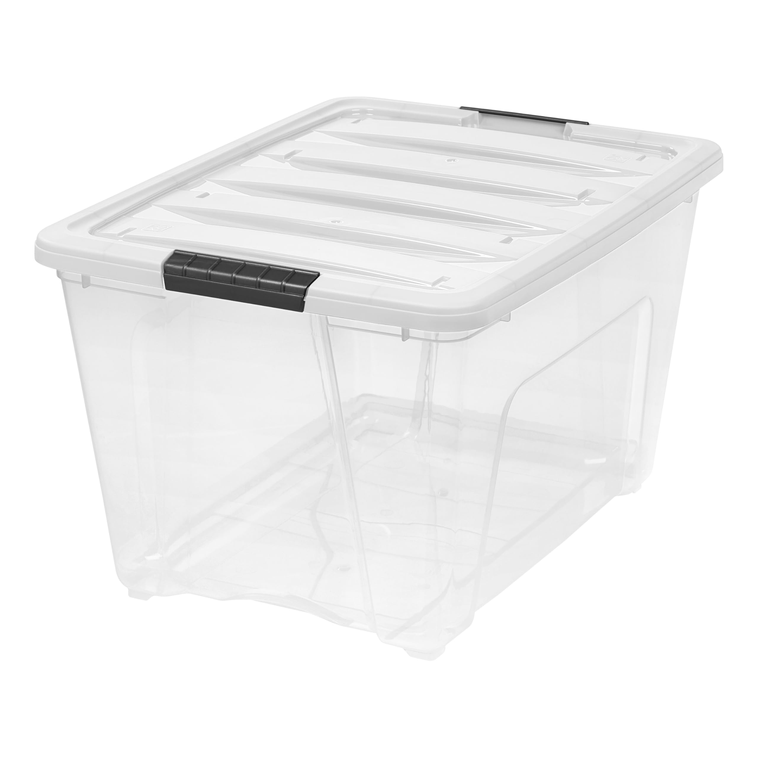 51 L Stackable Plastic Storage Bins with Lids, 6 Pack - BPA-Free