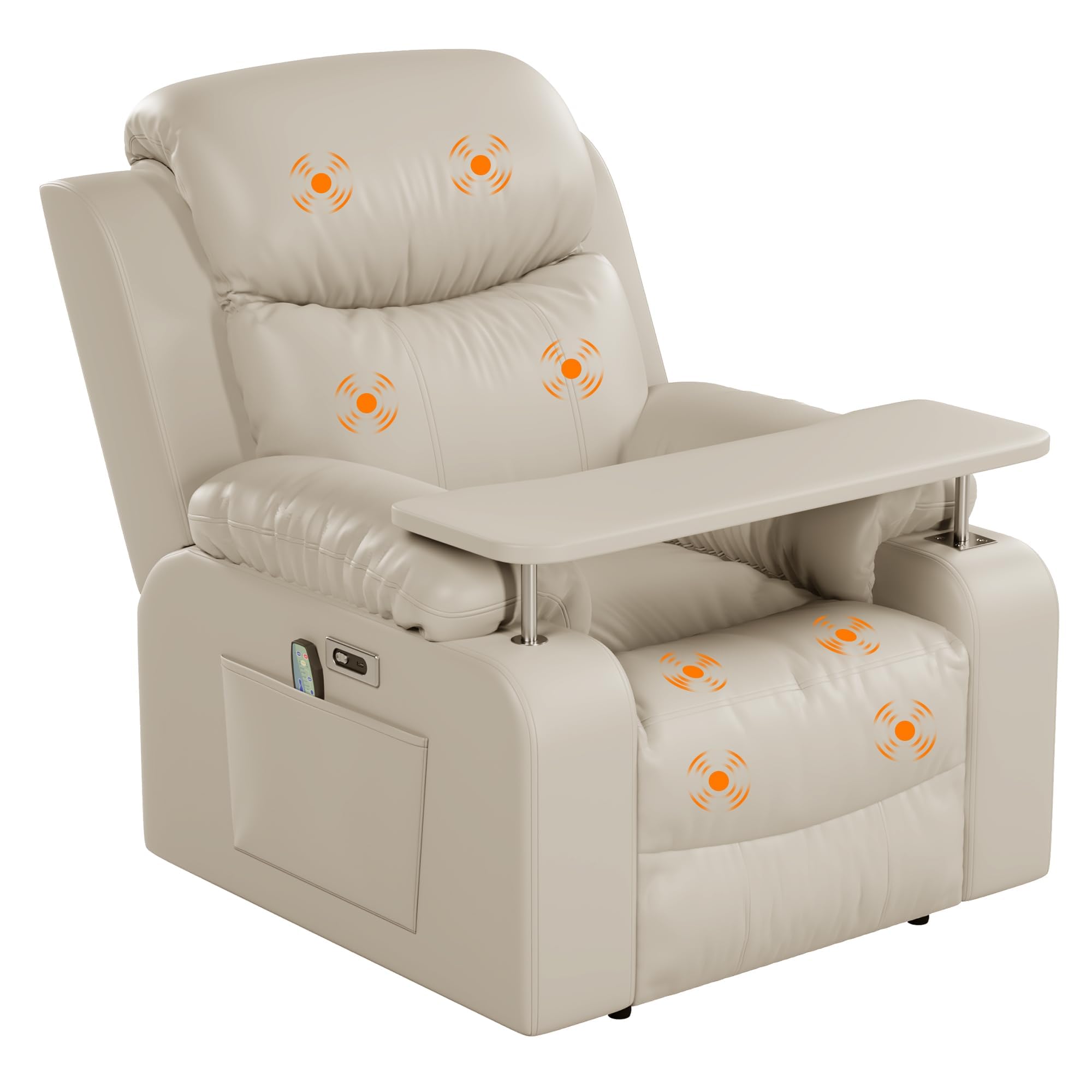 Recliner Chair with Rotating Table, Nursery Reclining Sofa Chair