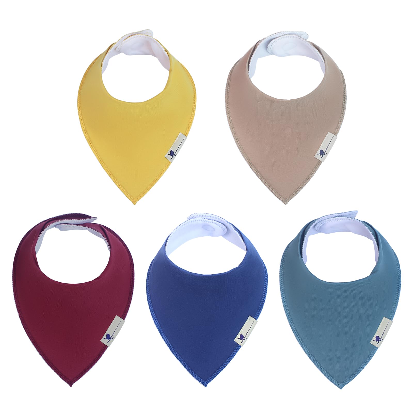 Magnetic Bandana Drool Bibs 5-pack - Magnetic Closure Baby Bibs - Safe