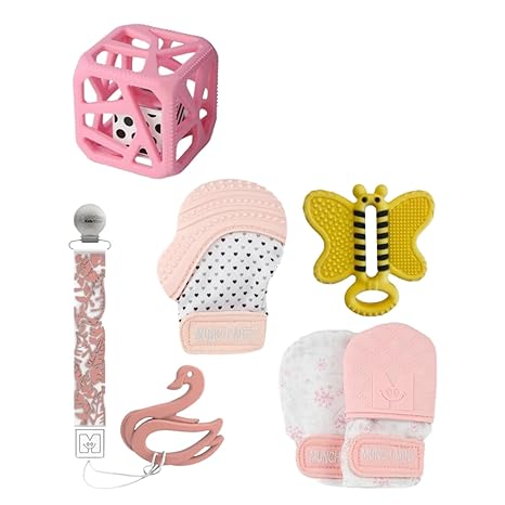 5-Pack Gift Set - Featuring Munch Mini, Munch Mitt, Baby Chew Cube, Teether Tether
