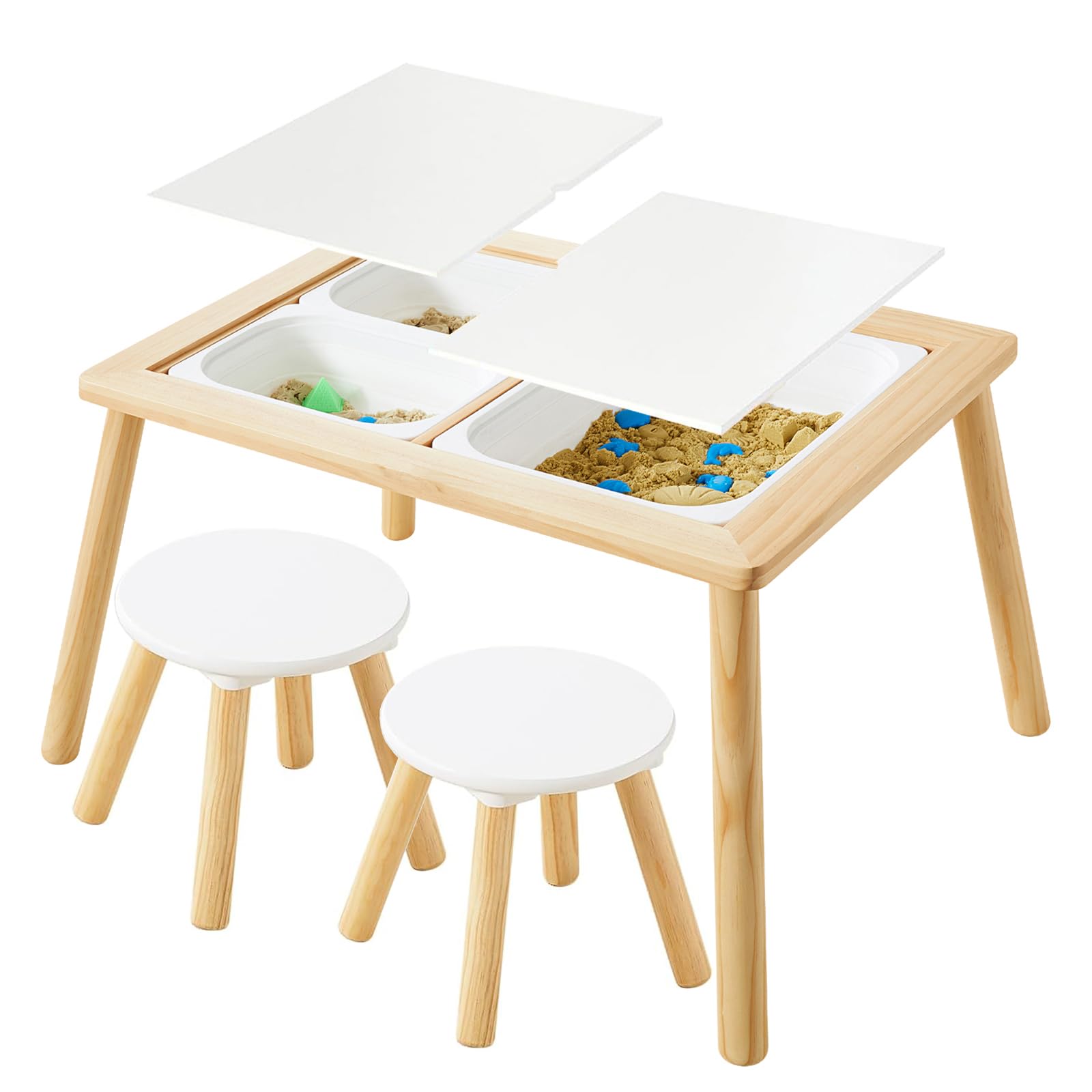 Sensory Table for Toddlers with Storage Bins and Chairs