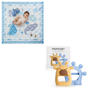 Baby Teether Toys, Momcozy Baby Play Mat for Floor, 50x50 Thickened Playpen Mat