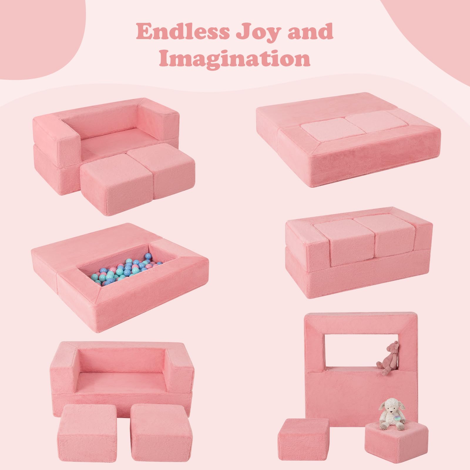 Modular Kids Play Couch Toddler Sectional Sofa Set