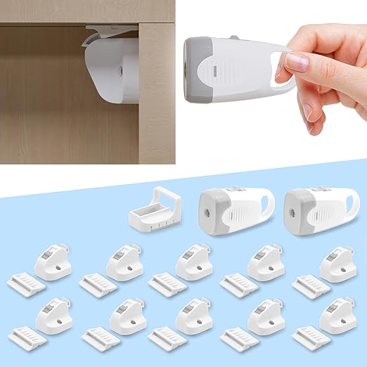 Child Magnetic Cabinet Locks with Lighting Function, Fit Most Cabinets