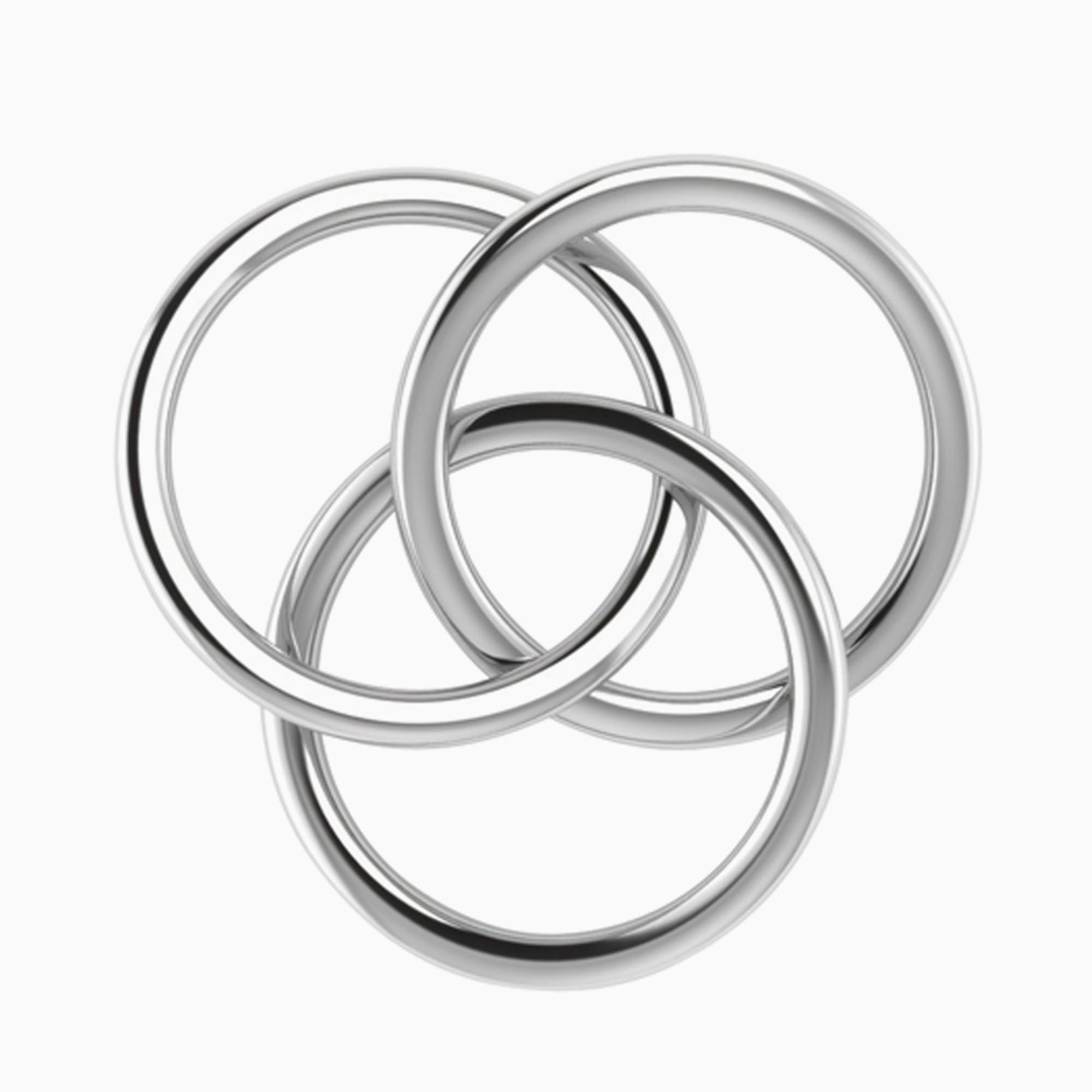 Silver Plated Baby Rattle - 3 Ring