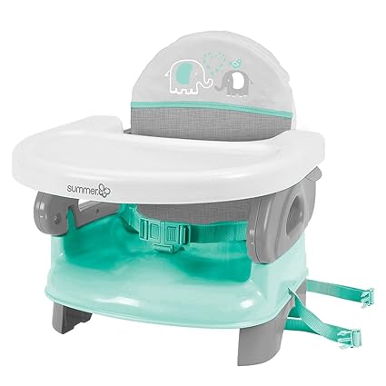 Deluxe Comfort Folding Baby Booster - Adjustable Height - Cushioned - Lightweight