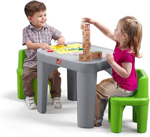 Mighty My Size Kids Table & Chair Set, Playroom Activity Table for Arts & Crafts