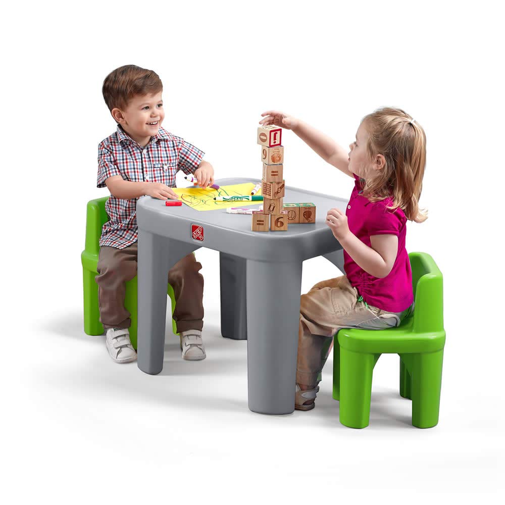 Mighty My Size Kids Table & Chair Set, Playroom Activity Table for Arts & Crafts