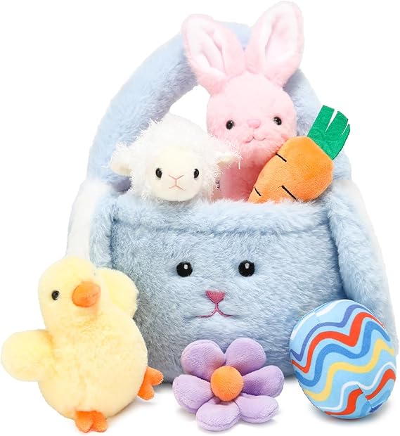 5 Pieces Dog Stuffed Animals for Girls,1 Mommy Dog with 4 Babies