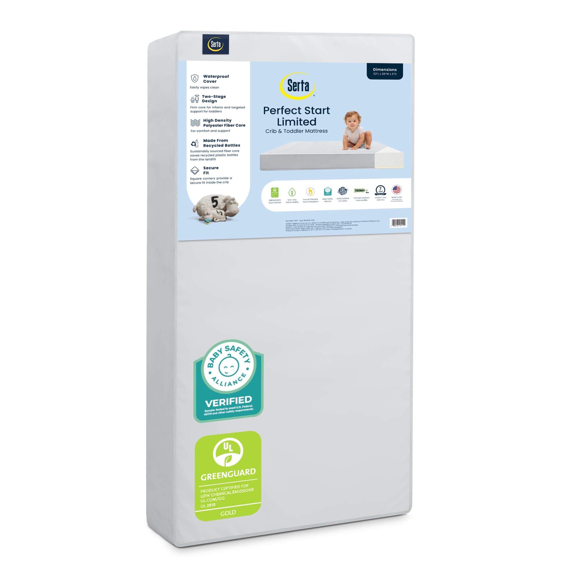 Dual Sided Baby Crib Mattress and Toddler Mattress Waterproof