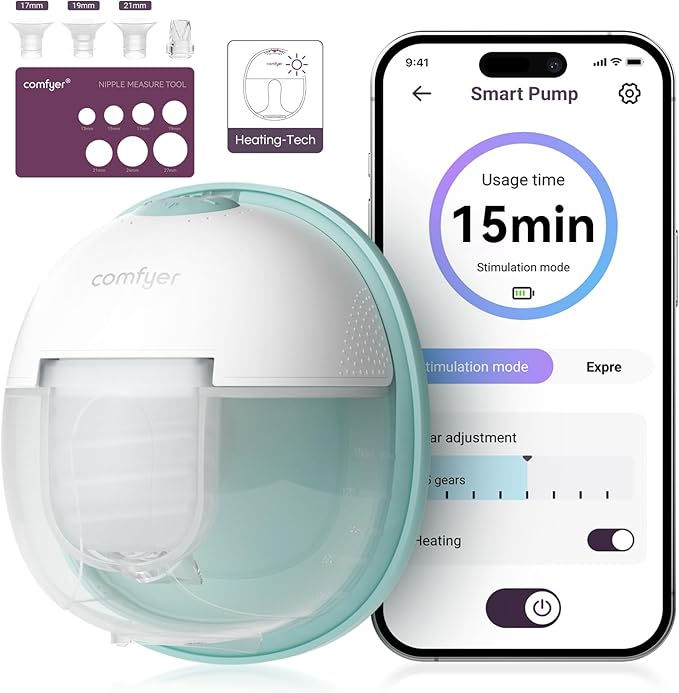 Heated Breast Pump Hands Free, Industry-Leading Heating Tech, Innovative Magnetic