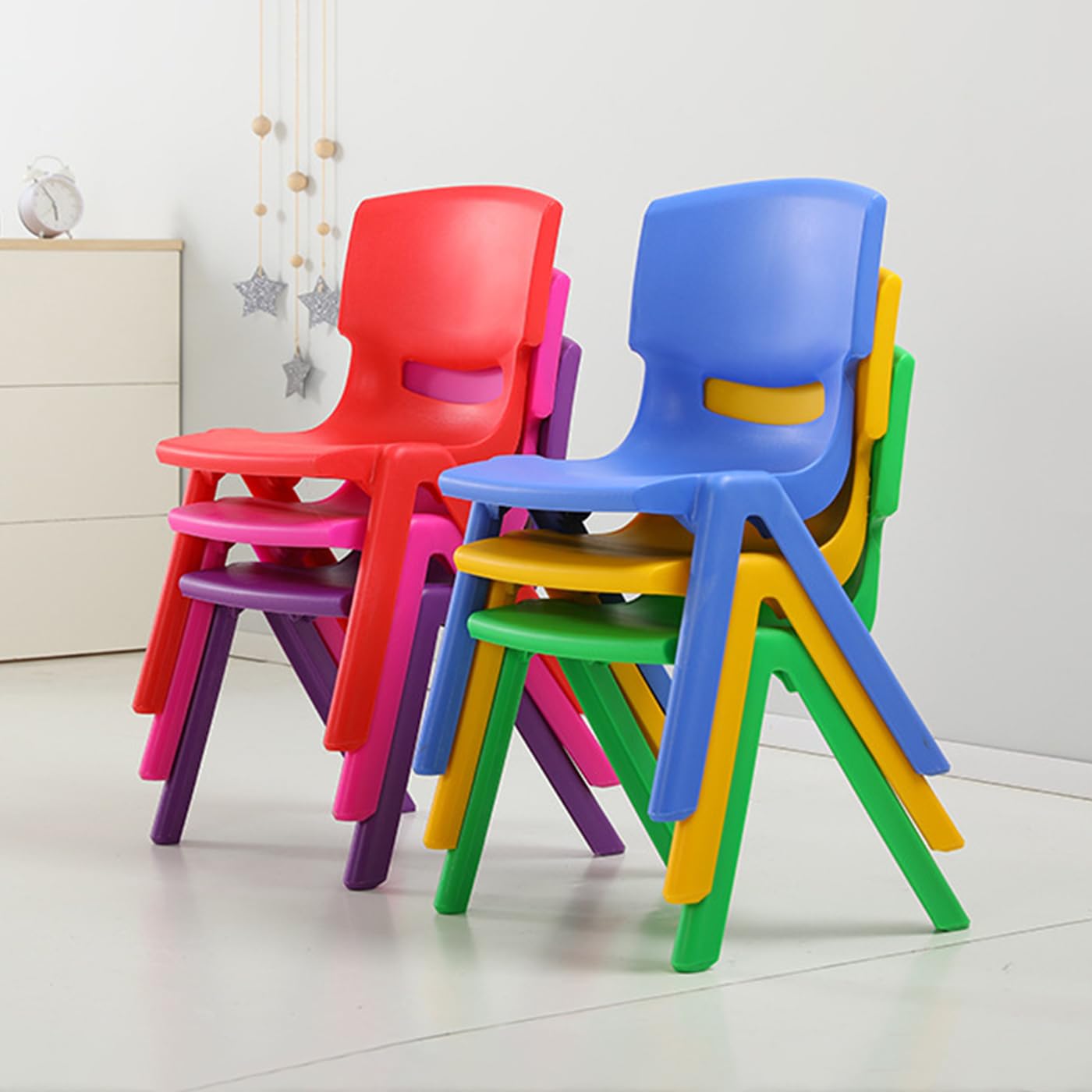 Stackable Kids School Chairs Set of 6