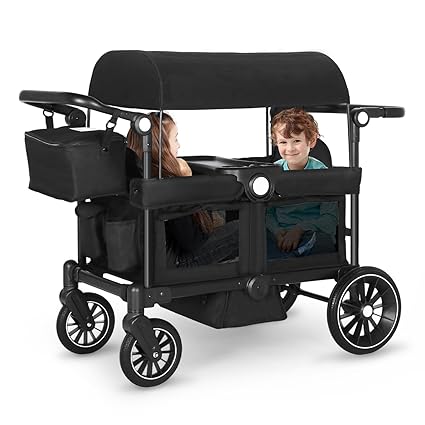 Folding Wagon Stroller for 2 Kids, All-Terrain Baby Stroller Wagon Outdoor