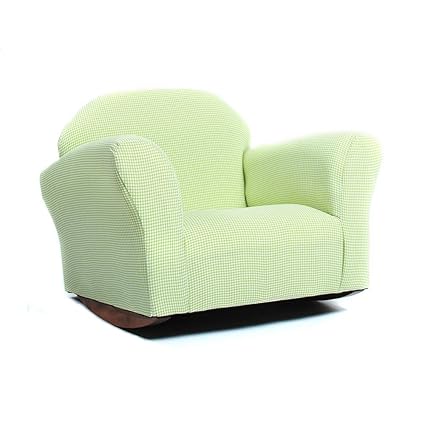 Gingham Rocking Chair for Kids – Soft Microsuede Upholstery