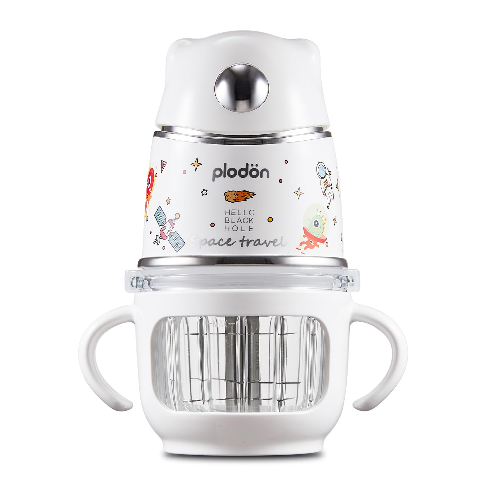 PLODON Baby Food Maker - Food Puree Processor, Fruits, Vegetables, Meats and Potatoes Mini Food Blender, Suitable for Avocados, Grapes and Strawberries Space Silver, 10 oz Gift Package