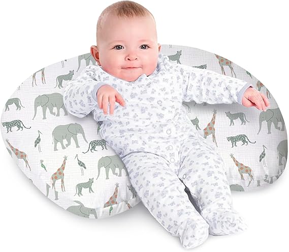 Nursing Pillow, Soft 100% Cotton Breastfeeding Pillow with Breathable Muslin
